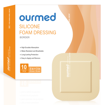 Ourmed  Silicone Foam Dressing - with Border