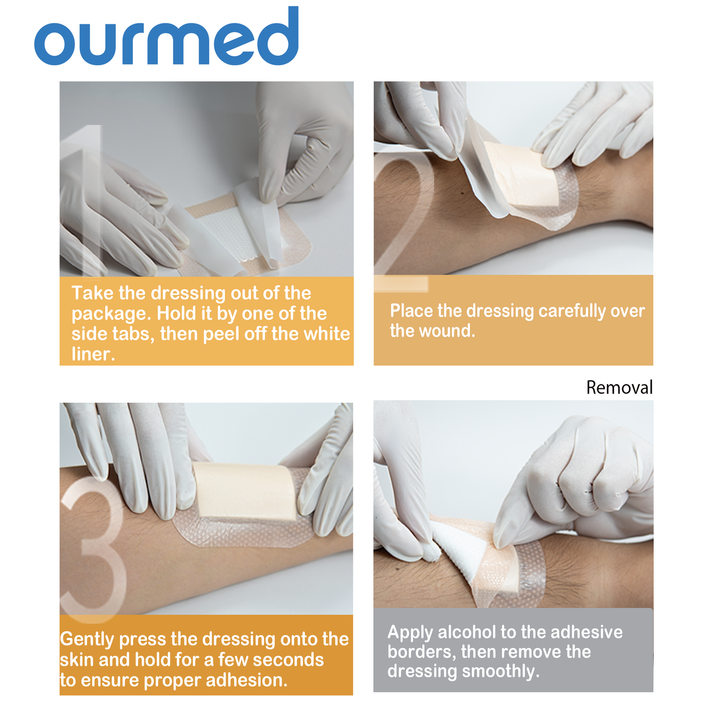 Ourmed  Silicone Foam Dressing - with Border